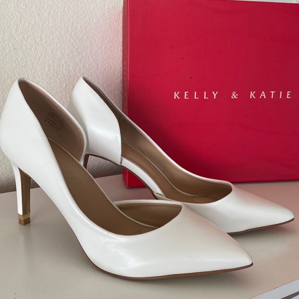 Kelly & Katie heels, white size 8